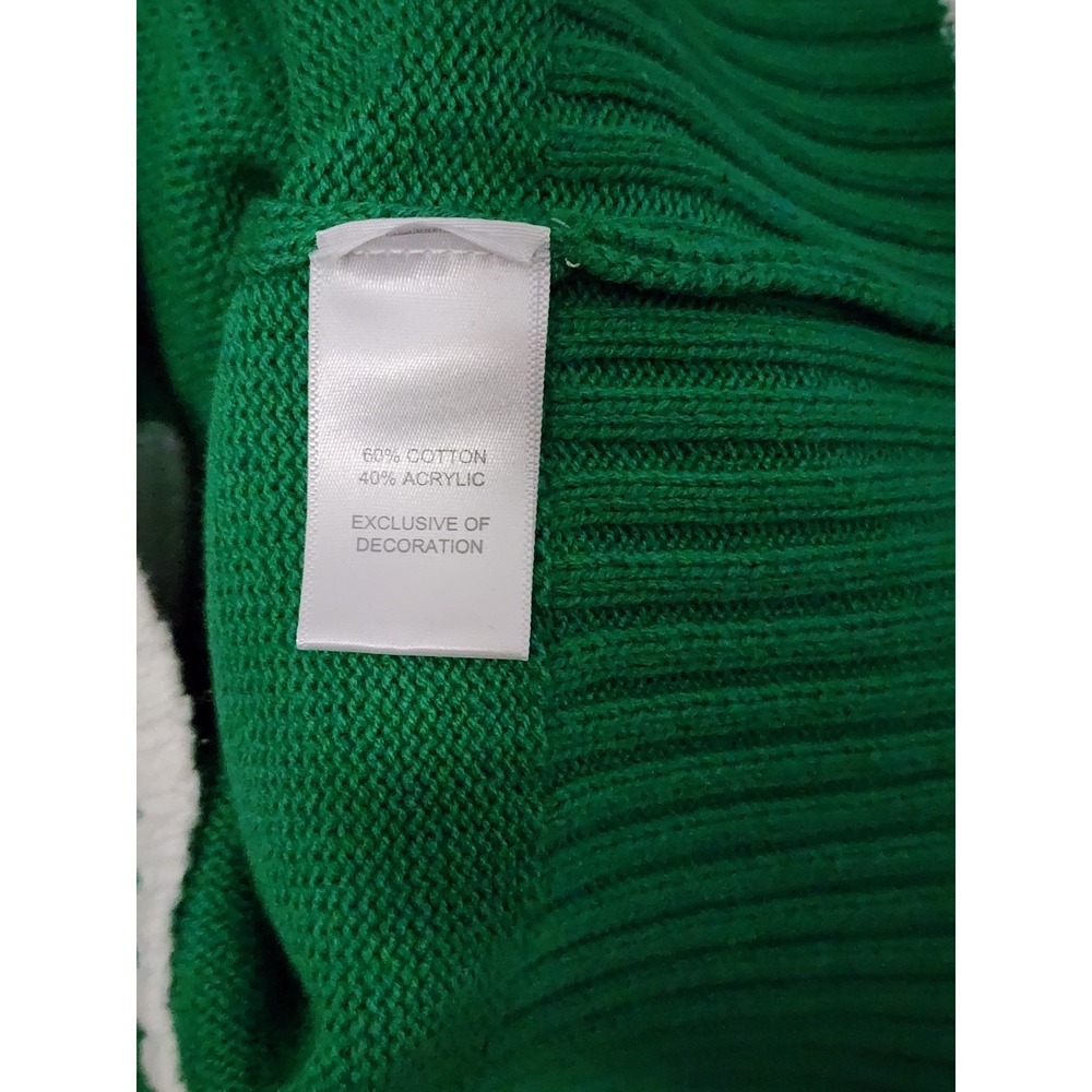 M by Marled Green Tennis Sweater Embroidered Tennis Ball Rackets Women's Large - Picture 4 of 5